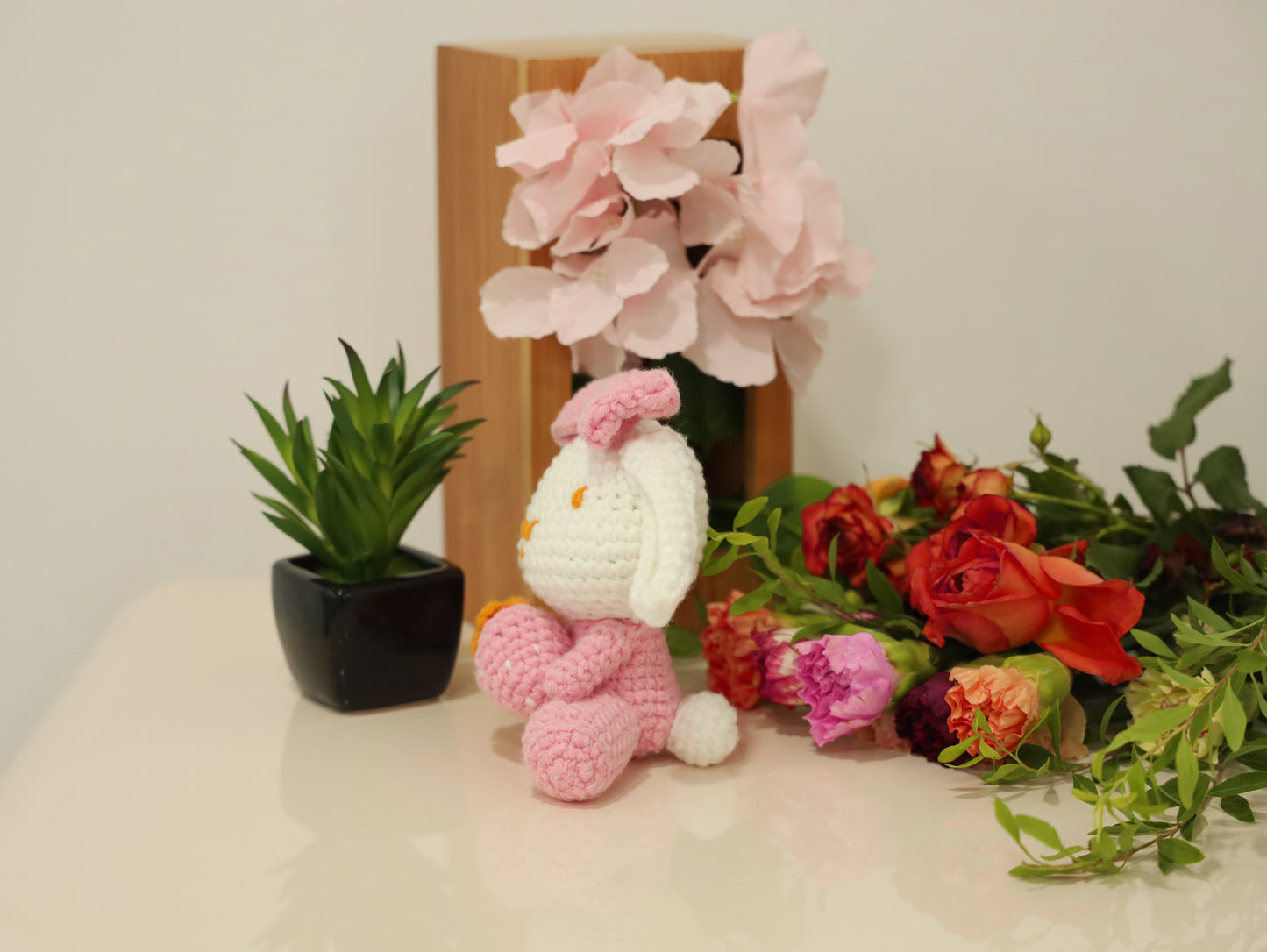 Crochet Pink Big Eared Sheep Doll-Only this one