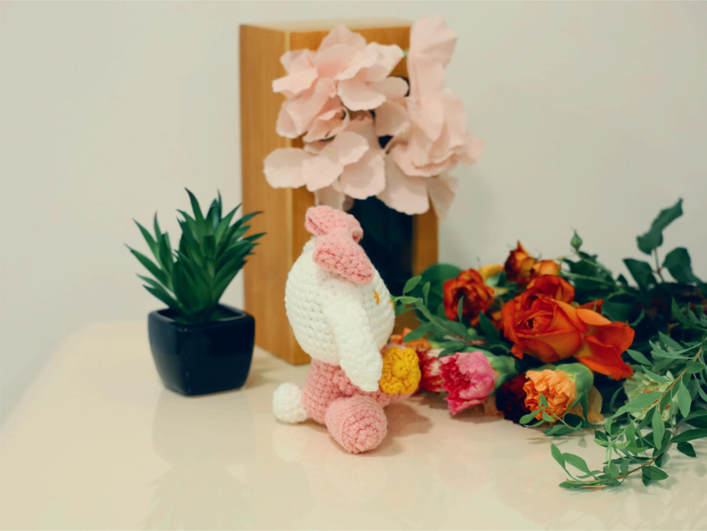 Crochet Pink Big Eared Sheep Doll-Only this one