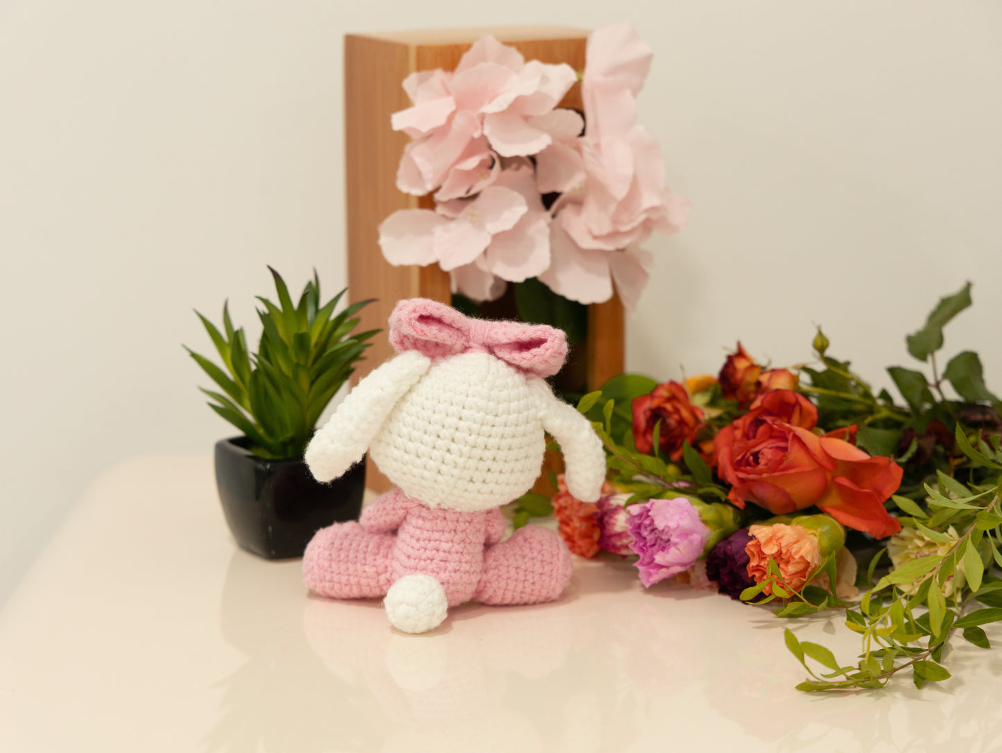 Crochet Pink Big Eared Sheep Doll-Only this one