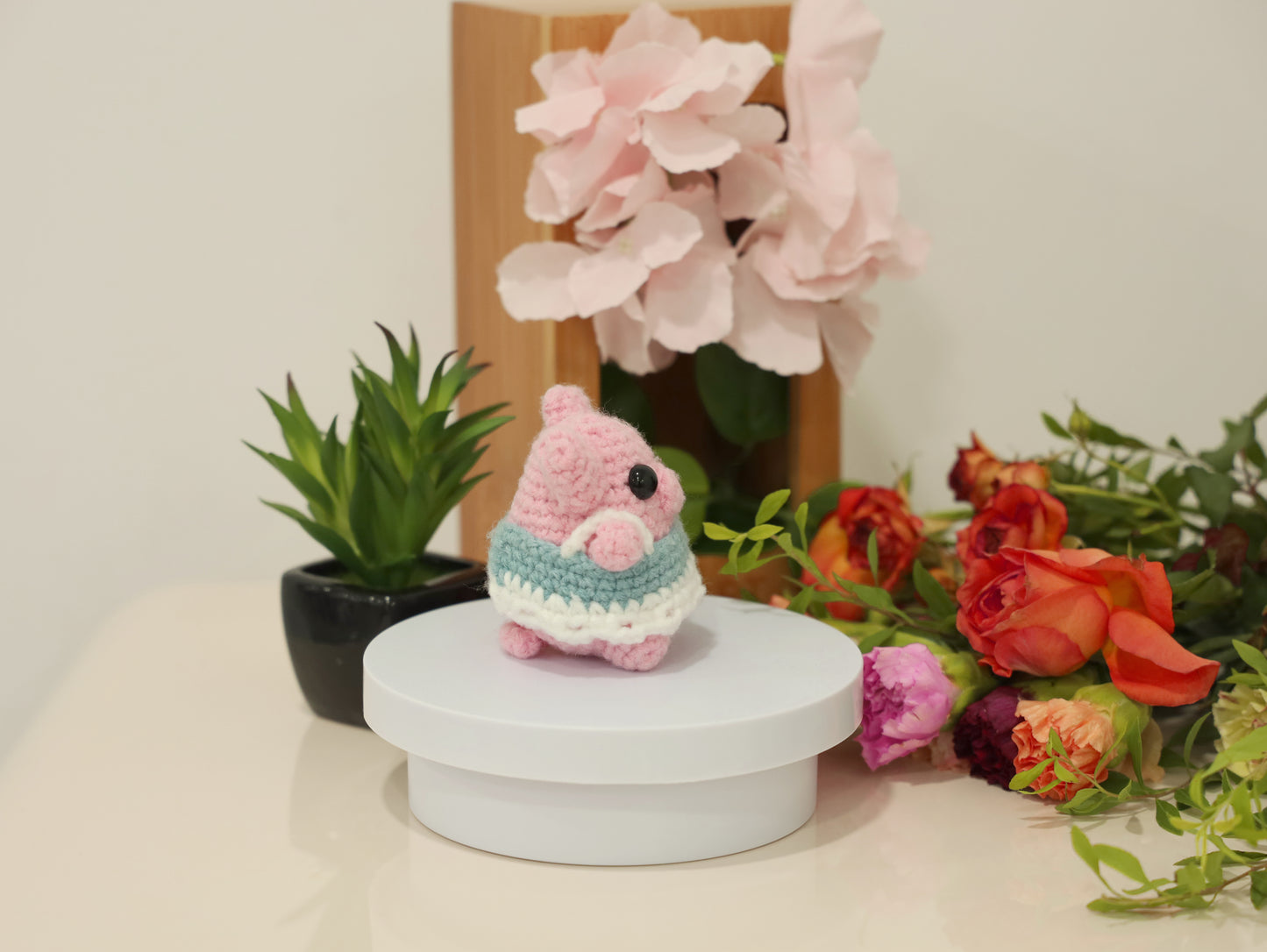 Unique pink pig crochet toy-Only this one